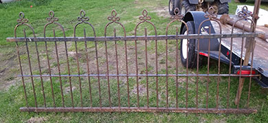 Wrought iron fence section