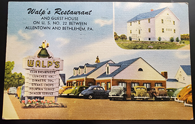 Walp's Restaurant postcard