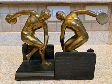Jennings Brothers Discus Thrower bookends