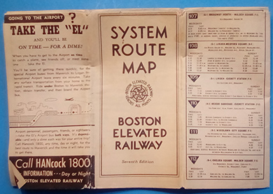 Boston Elevated Railway Stystem Route Map