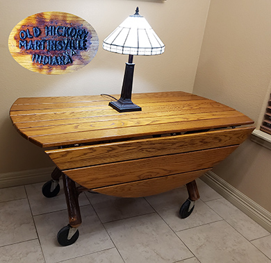 Old Hickory table and brand mark